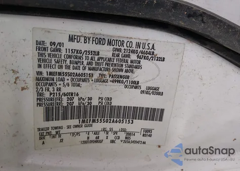 2002 Mercury Sable Ls Premium из США, поврежденный, VIN 1MEFM55S02A605153